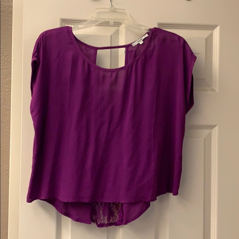 Purple top with lacey back